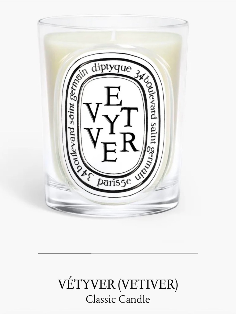 Diptyque Vetyver Candle